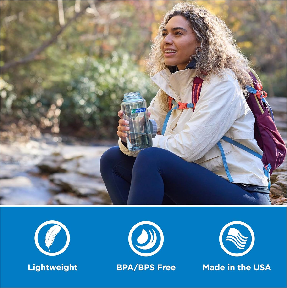 Nalgene Wide Mouth Water Bottle, 32 oz (1 Litre), Cornflower Blue - view 5