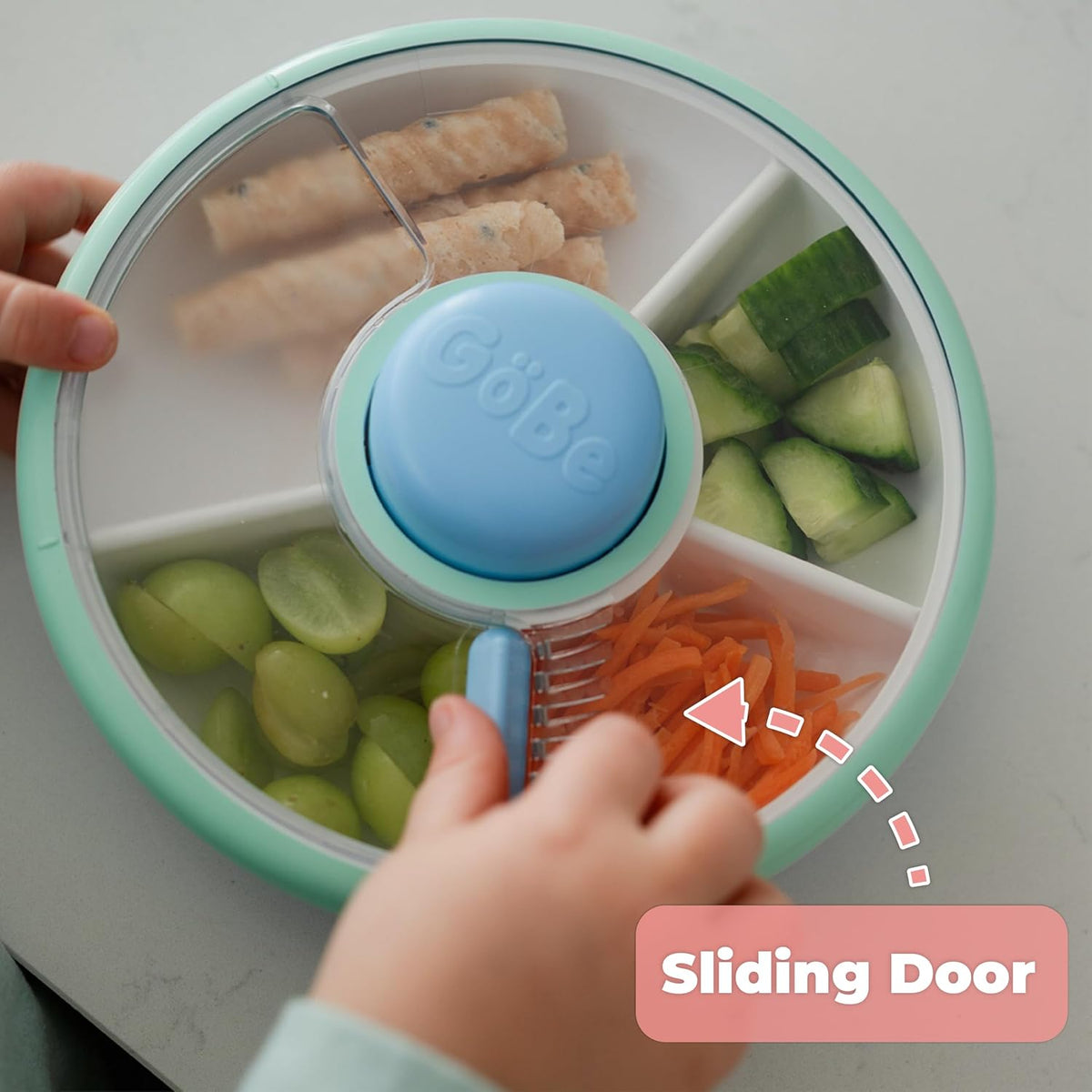 GoBe Kids Small Snack Spinner Slide, 4 Compartment Dispenser with Lid - view 5