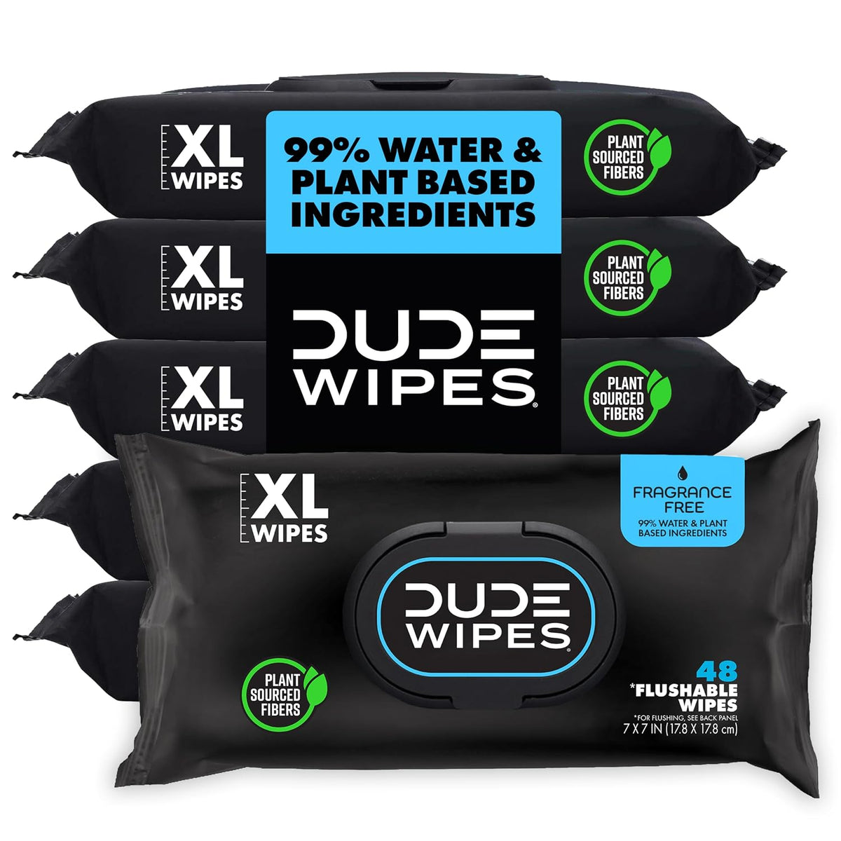 DUDE Wipes Unscented Flushable Wet Wipes, Sensitive Skin, 288 Count