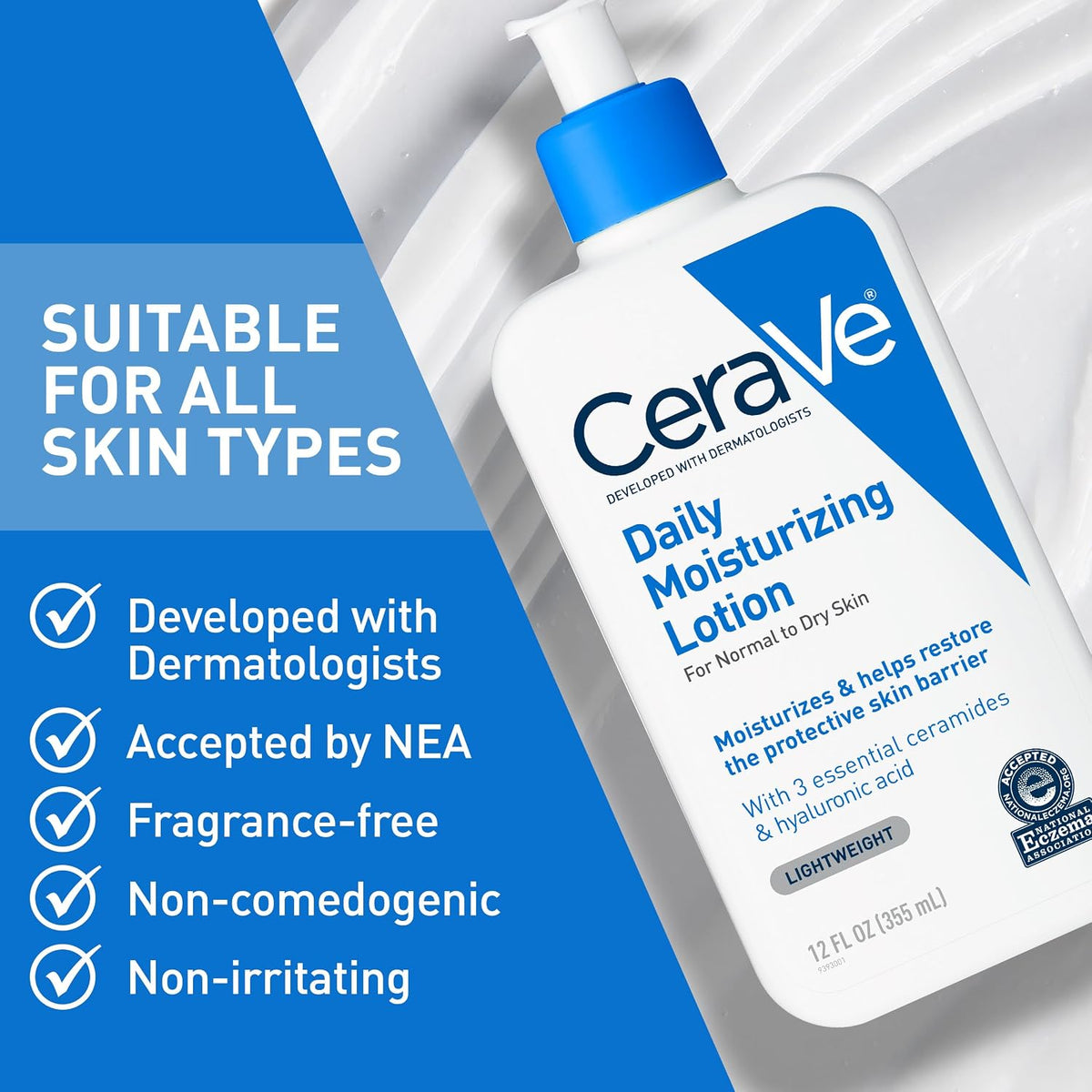 CeraVe Daily Moisturizing Lotion for Face and Body, 12 oz - view 5