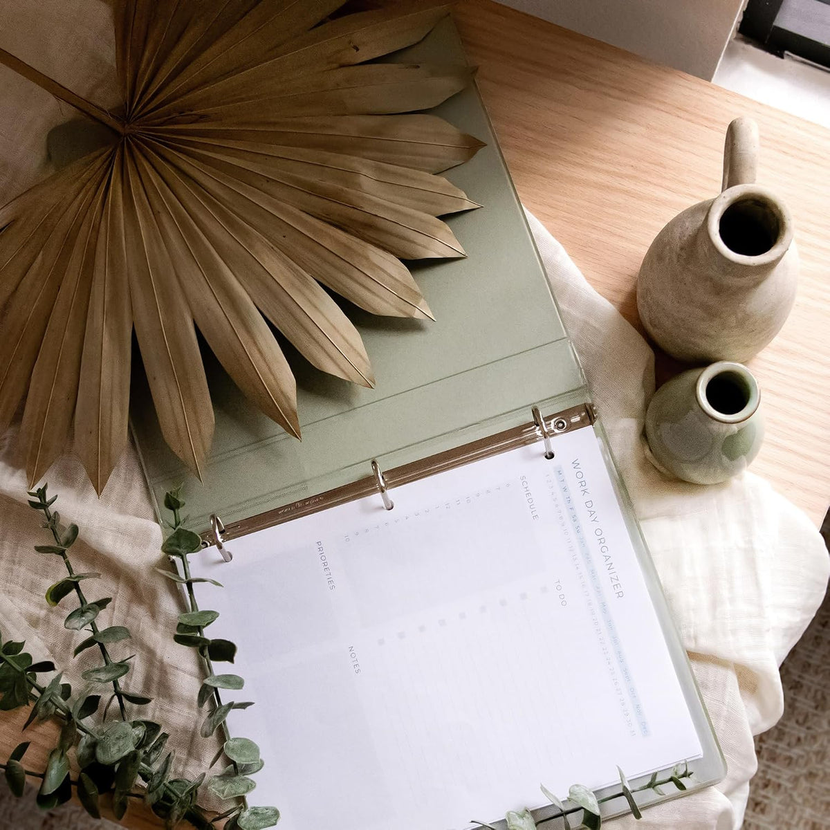 Samsill Plant-Based 3 Inch D-Ring View Binder, Dusty Green — alternate product view