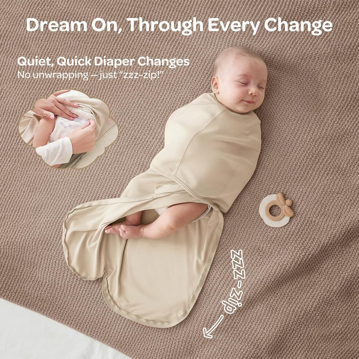 Momcozy Quiet Fastener Baby Swaddle, 0-3 Months - view 6