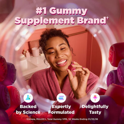 OLLY Women's Multivitamin Gummies with Biotin, Blissful Berry, 130 Count - view 5