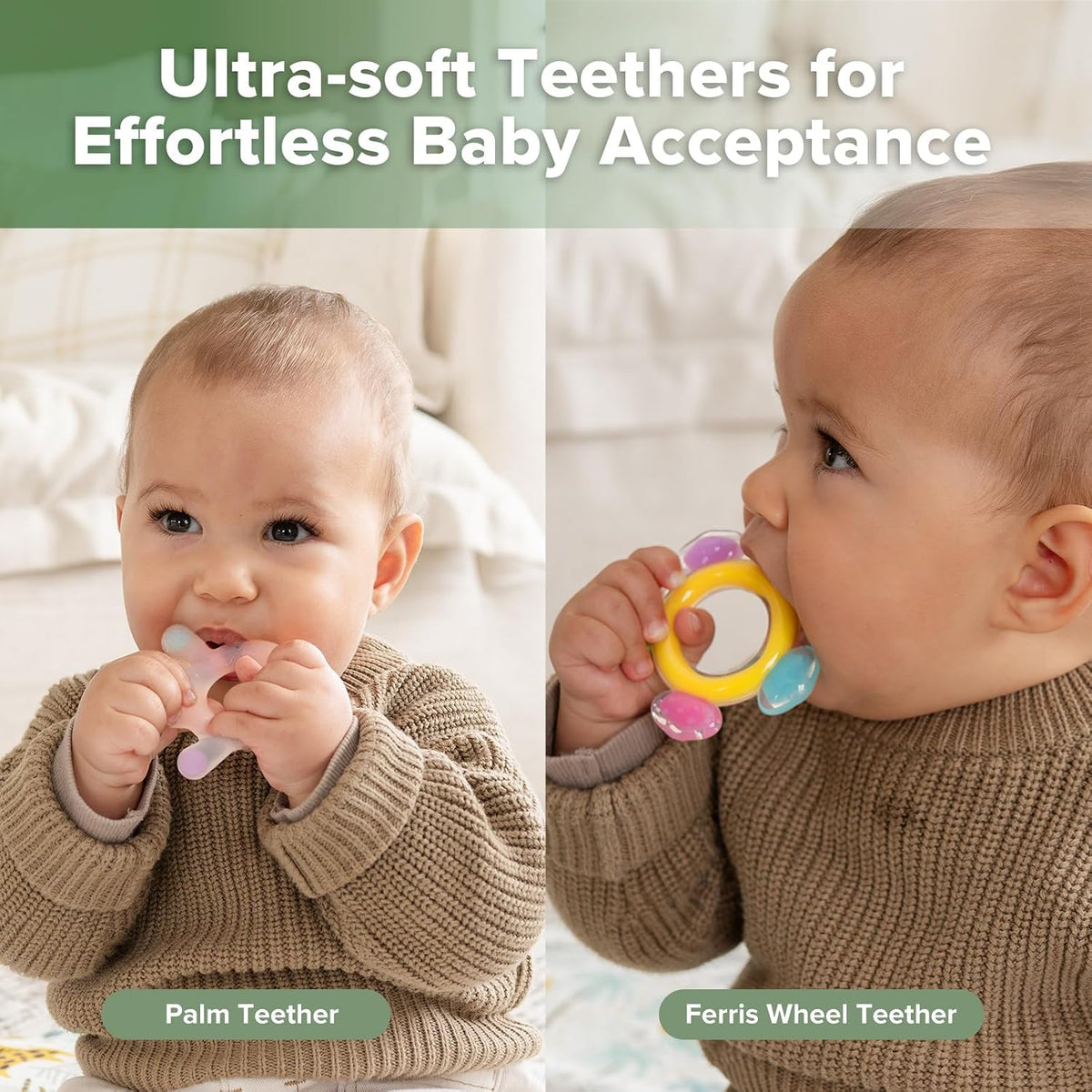 Haakaa Silicone Teether Combo, Palm and Ferris Wheel, 2 Pack - view 2