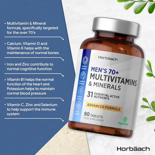Horbaach Multivitamin Tablets for Men 70 Plus - 90 Count - view 2