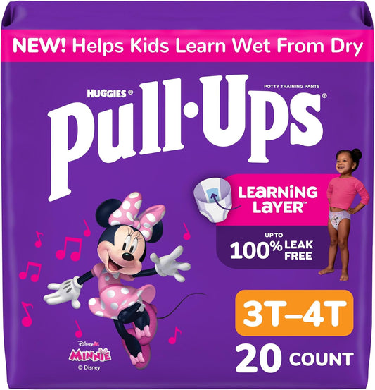 Pull-Ups Girls' Potty Training Pants Size 3T-4T, 20 Count