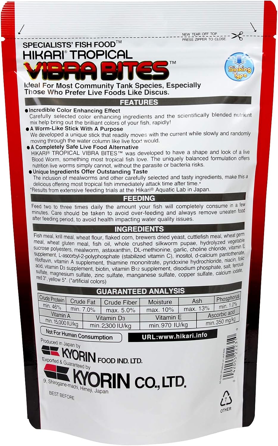 Hikari Vibra Bites Tropical Fish Food 1.23 oz (35 g) - view 3