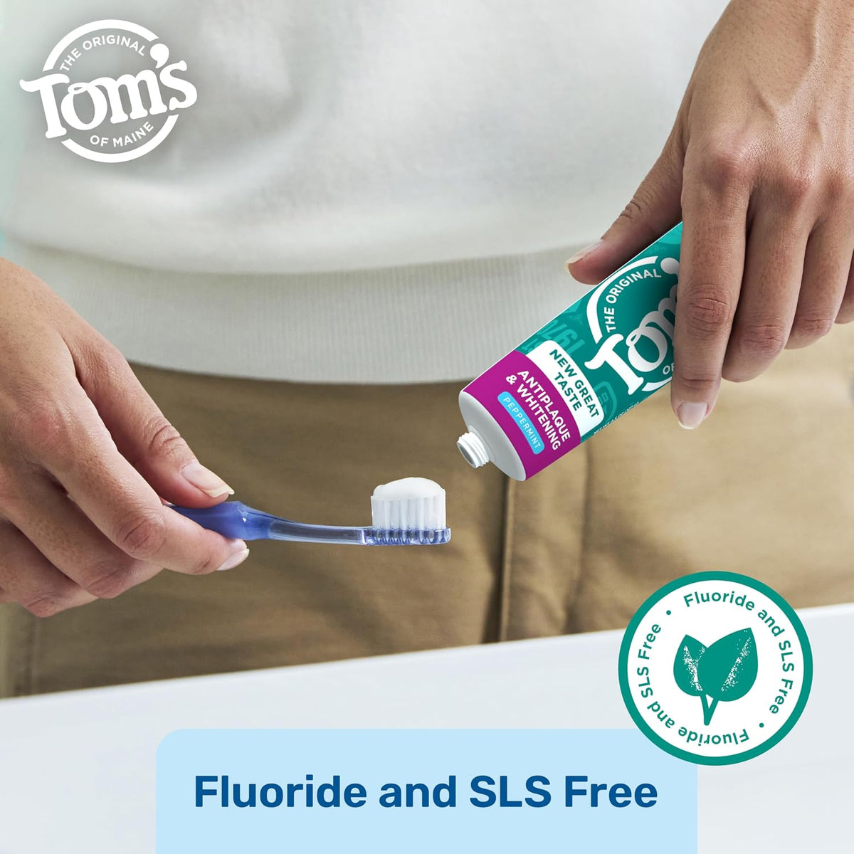 Tom's of Maine Fluoride-Free Antiplaque Whitening Toothpaste 5.5 oz Pack of 2 - view 5