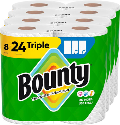 Bounty Select-A-Size Paper Towels, White, 8 Triple Rolls