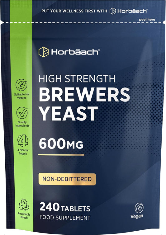 Horbäach Brewers Yeast Tablets 600mg, 240 Count