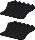 Hanes Women's Cool Comfort Low Cut Socks, 10 Pairs, Black, US 5-9