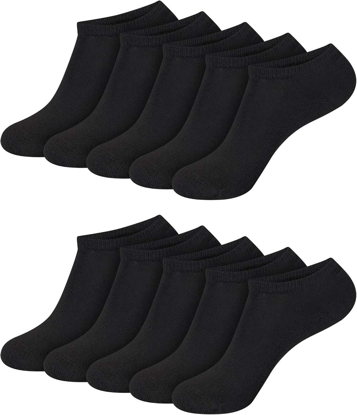 Hanes Women's Cool Comfort Low Cut Socks, 10 Pairs, Black, US 5-9 — product view