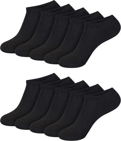 Hanes Women's Cool Comfort Low Cut Socks, 10 Pairs, Black, US 5-9