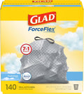 Glad ForceFlex Tall Kitchen Bin Bags, 49 L (13 Gallon), Fresh Clean, 140 Count