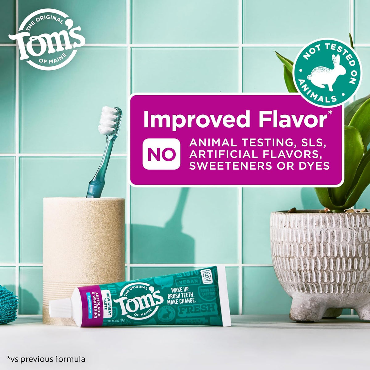 Tom's of Maine Fluoride-Free Antiplaque Whitening Toothpaste 5.5 oz Pack of 2 - view 2