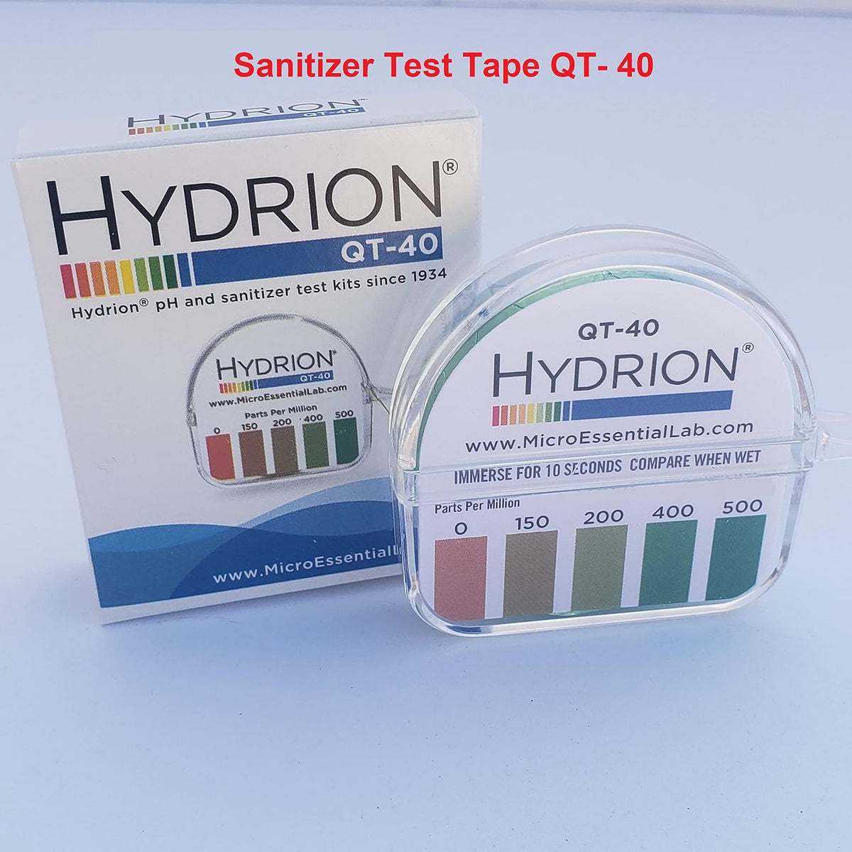 Hydrion QT-40 Quat Sanitiser Test Tape, 0-500 ppm, 15 ft Roll - view 2