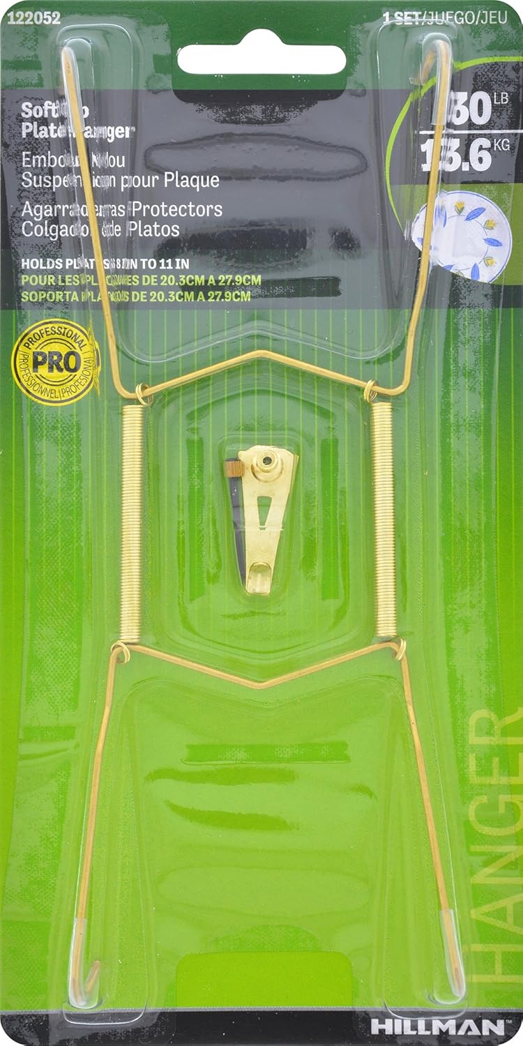 Hillman Soft Tip Metal Plate Hanger, 8-11 in, Brass - view 3