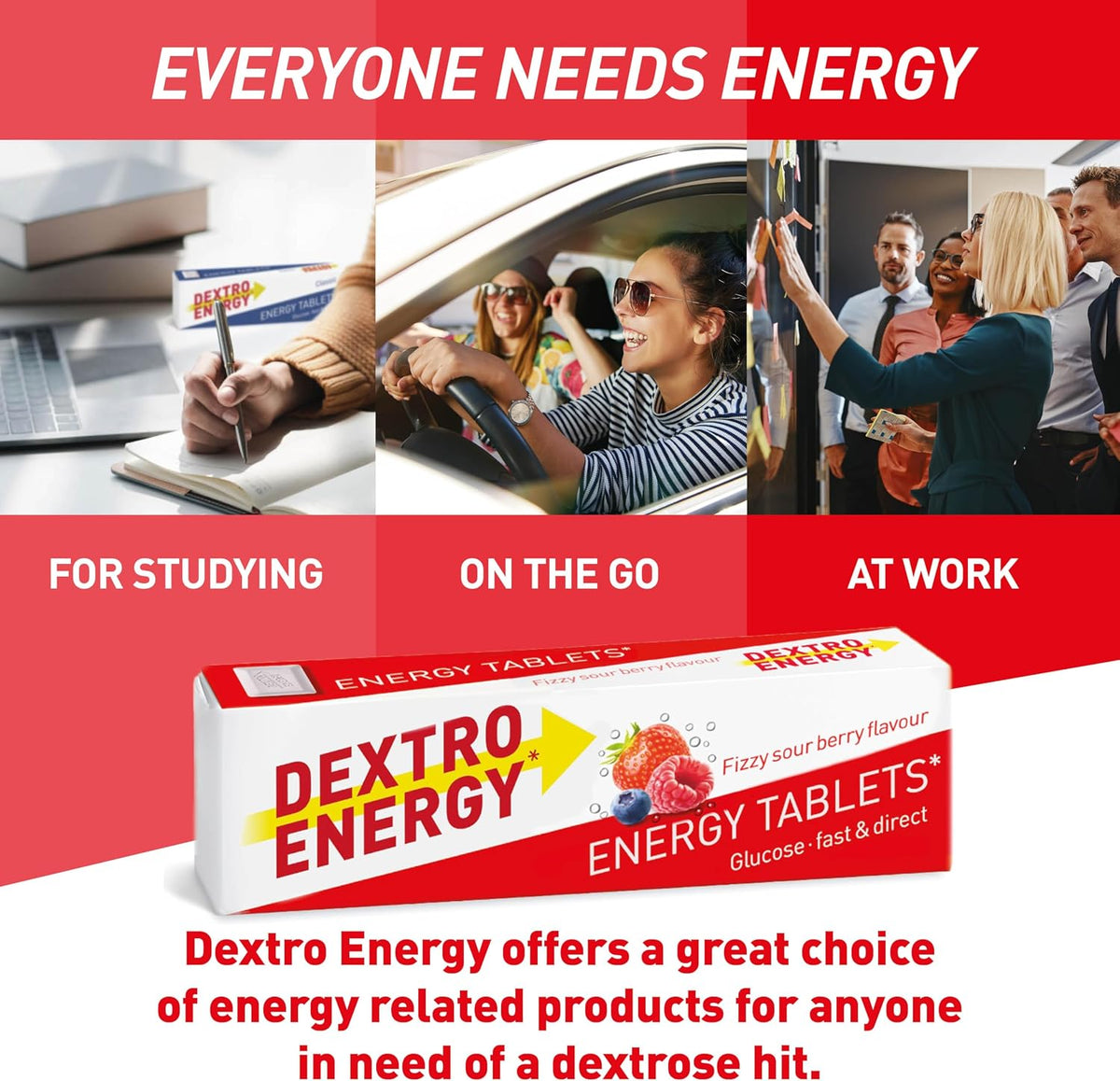 Dextro Energy Fizzy Sour Berry Glucose Tablets 14 Count (Pack of 24) - view 5