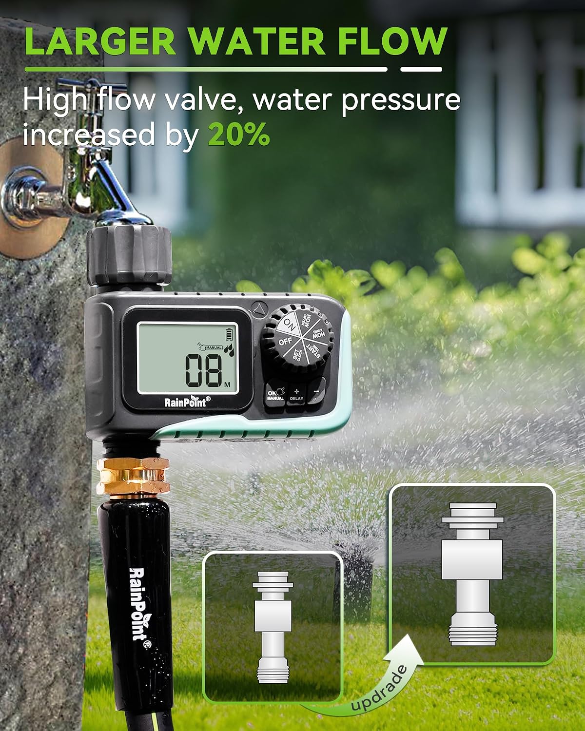 RAINPOINT Programmable Garden Hose Sprinkler Timer, 1 Outlet - view 5