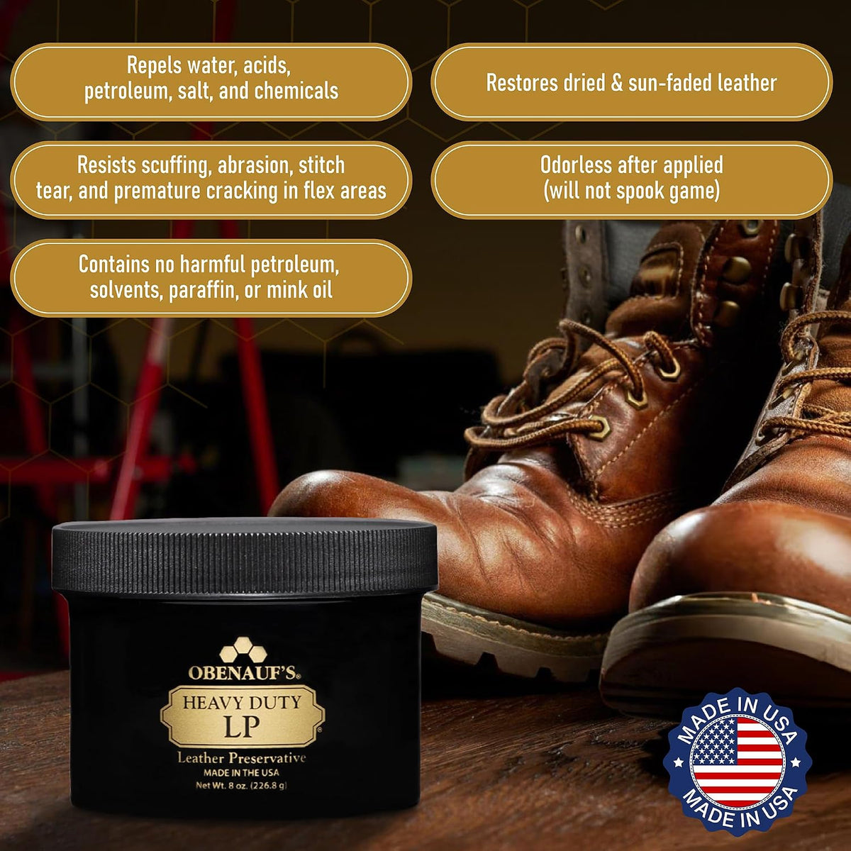 Obenauf's Heavy Duty Leather Preservative (LP), 8 oz - view 5