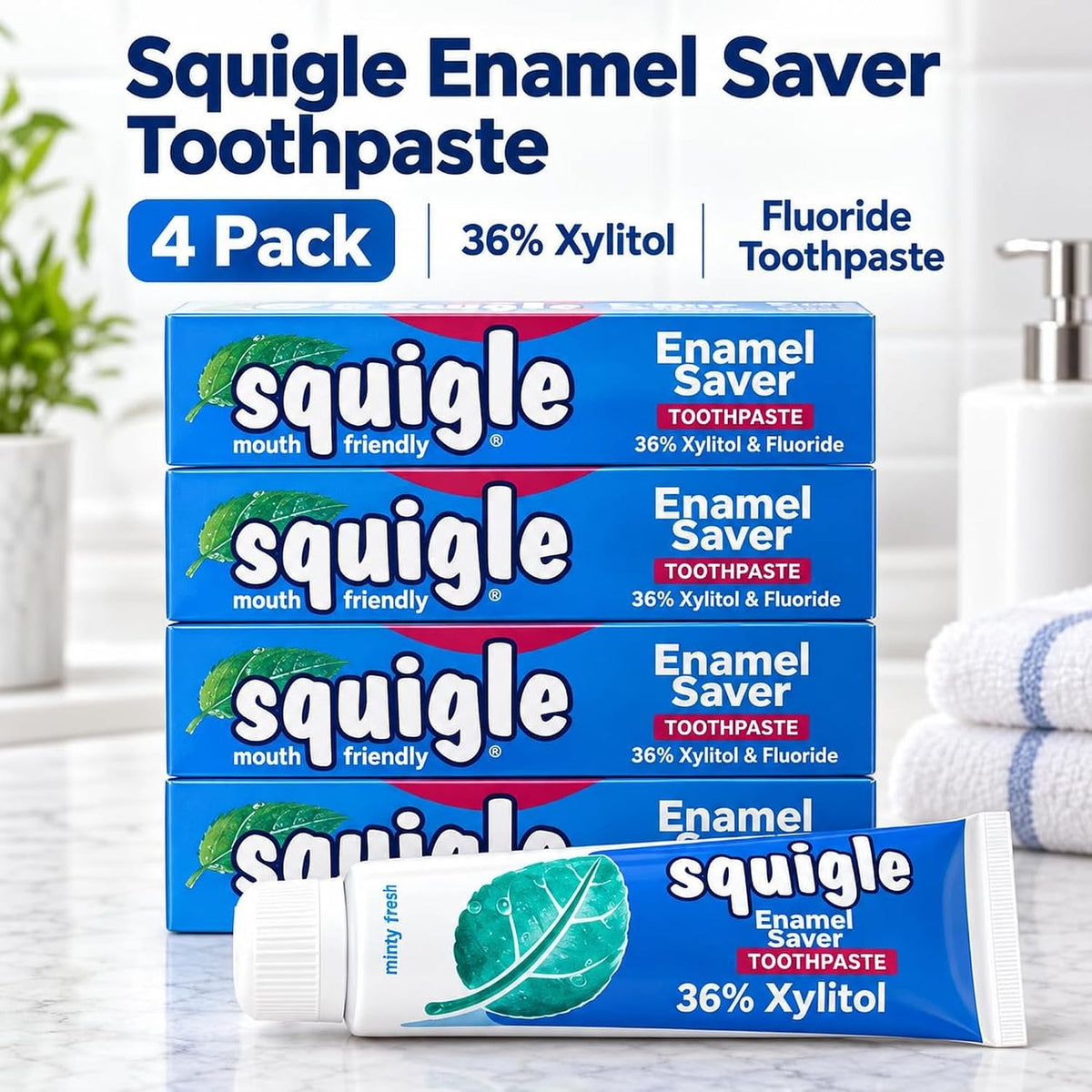 Squigle Enamel Saver SLS-Free Toothpaste with 36% Xylitol - view 6
