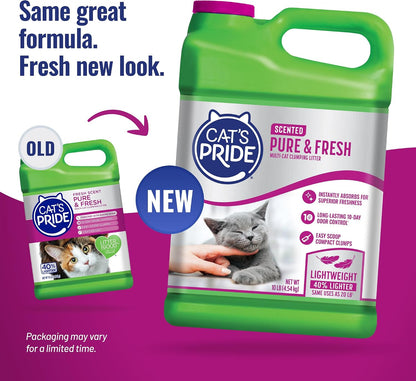 Cat's Pride Pure & Fresh Scented Clumping Cat Litter, 10 lb - view 2