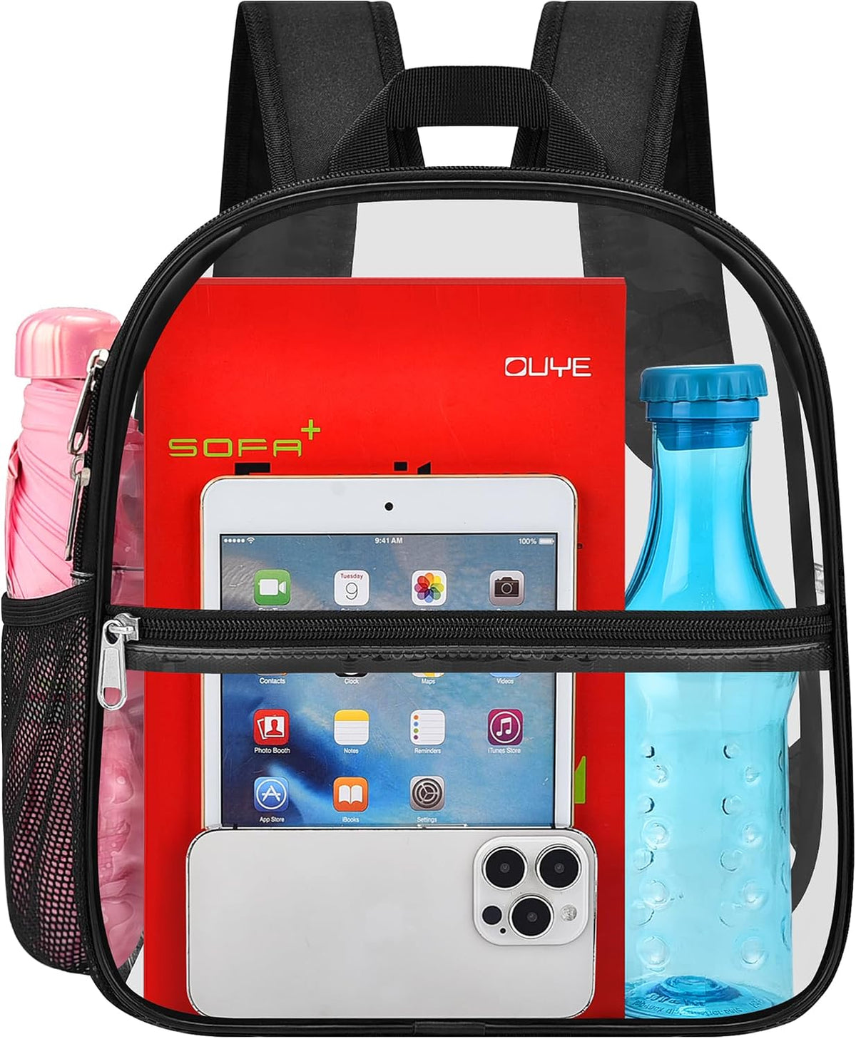 Oraben Clear Stadium Backpack, 12 x 6 x 11 Inch