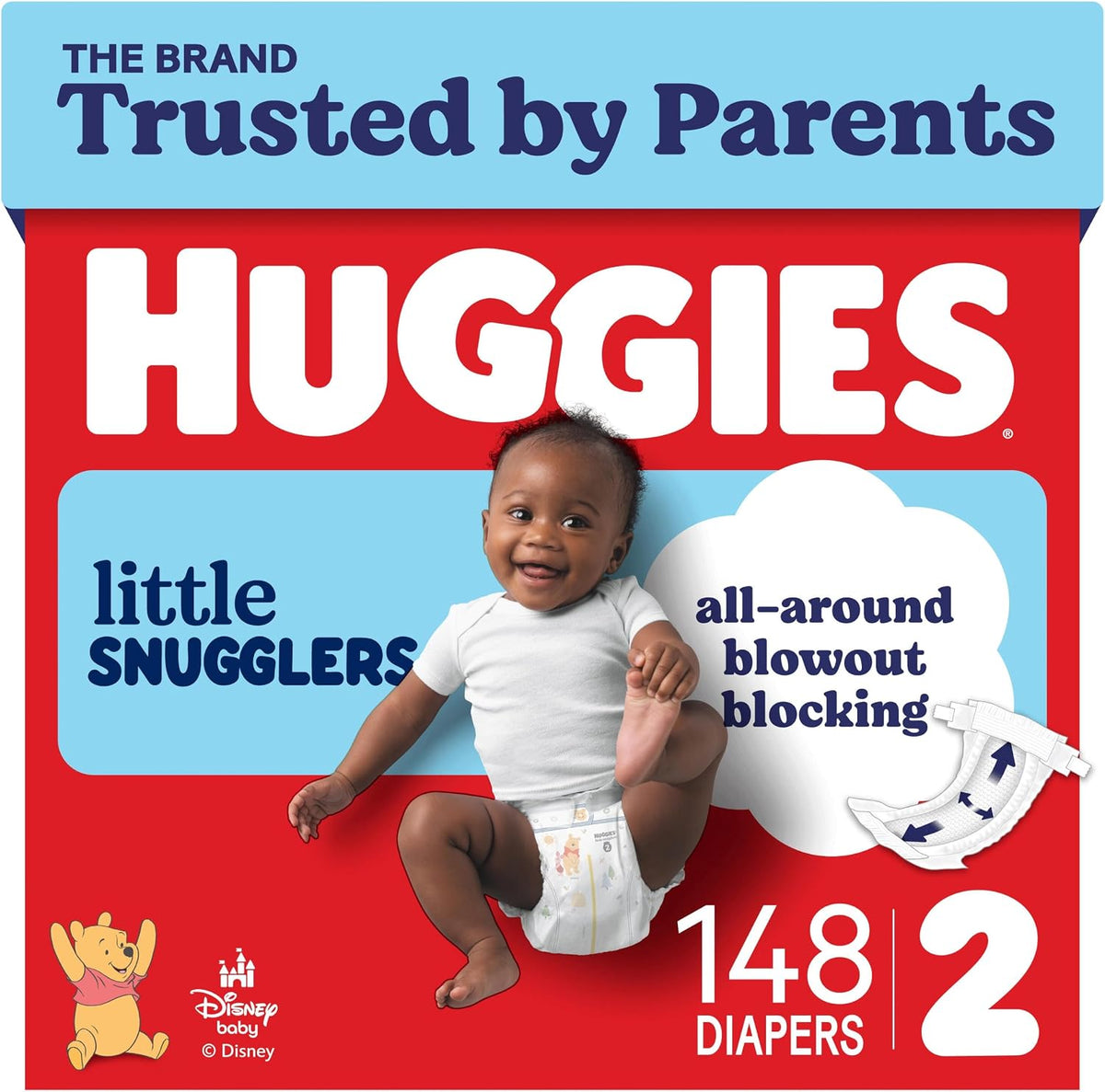 Huggies Little Snugglers Nappies, Size 1 (8-14 lbs), 168 Count