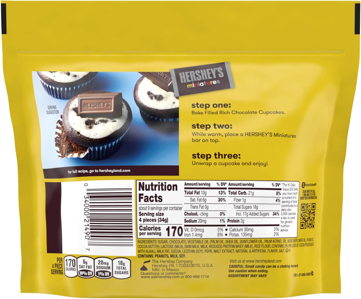 Hershey's Miniatures Assorted Chocolate Candy Share Pack, 294 g (10.4 oz) — alternate product view