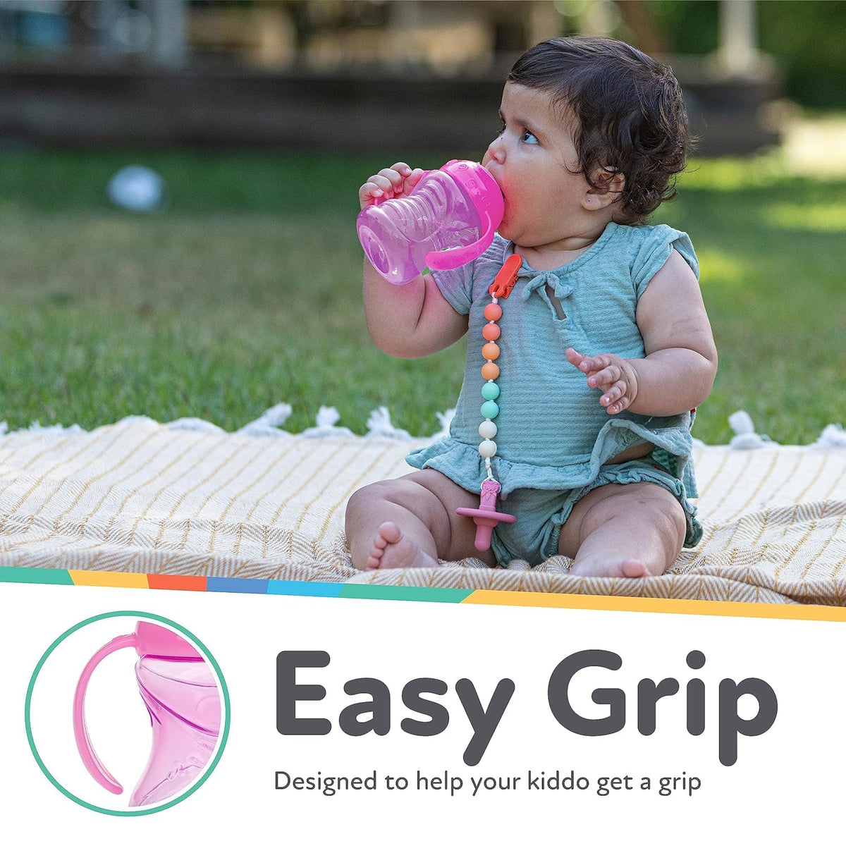 Nuby No-Spill Grip N Sip Soft Spout Cup with Clik It Lock, 10 oz, 3 Pack - view 5