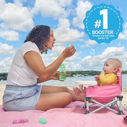 Bright Starts Pop 'N Sit Portable Booster Seat, Pink, 6 Months to 3 Years - view 2
