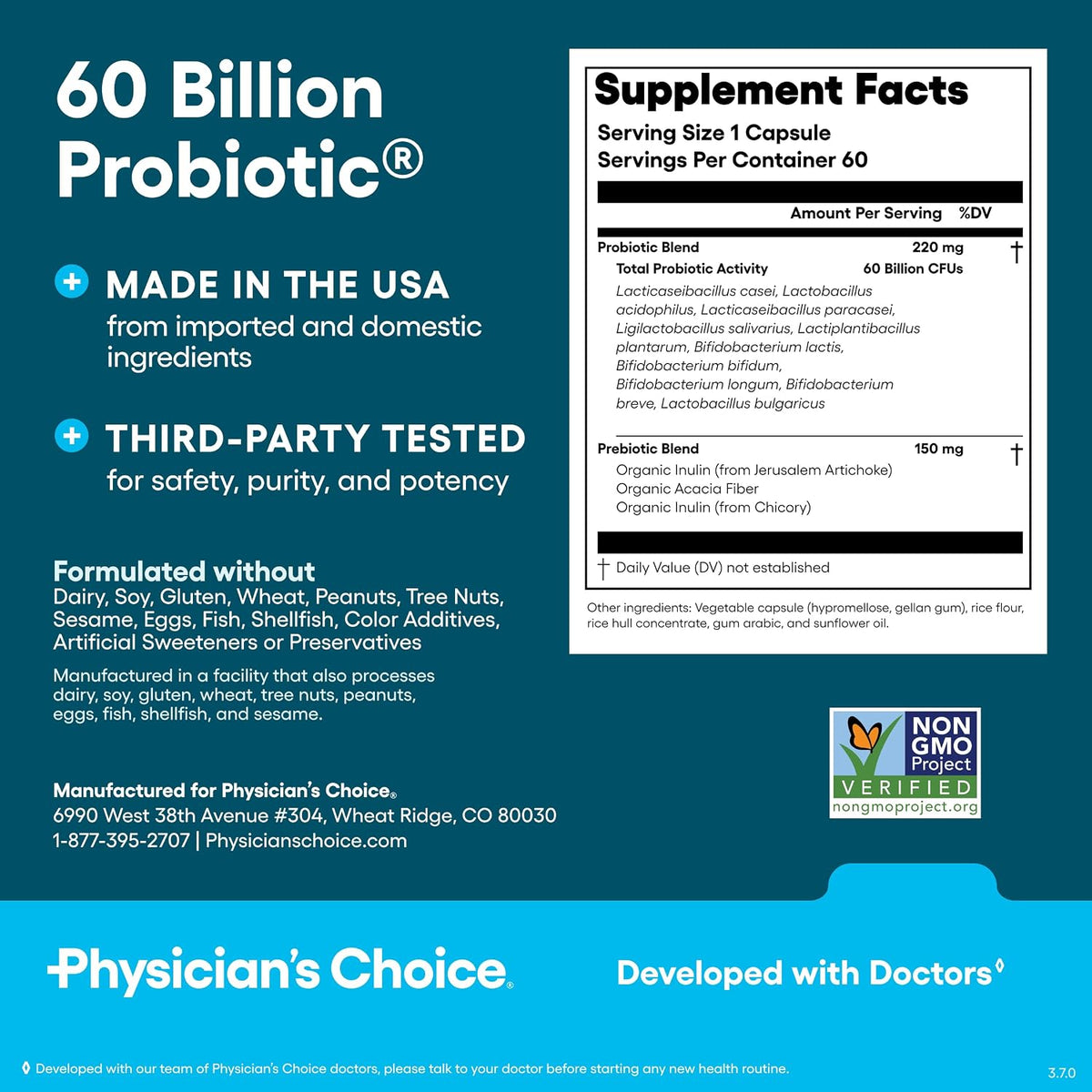 Physician's Choice Probiotic 60 Billion CFU, 10 Strains, 60 Capsules - view 6