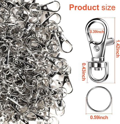 LEOBRO 240 Piece Silver Lobster Clasps and Key Rings Keychain Kit - view 3
