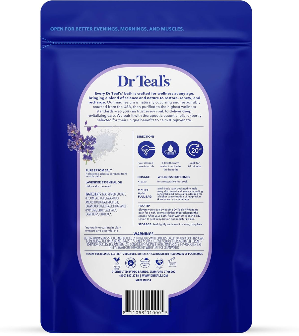 Dr Teal's Lavender Epsom Salt Bath Soak, 48 oz — alternate product view