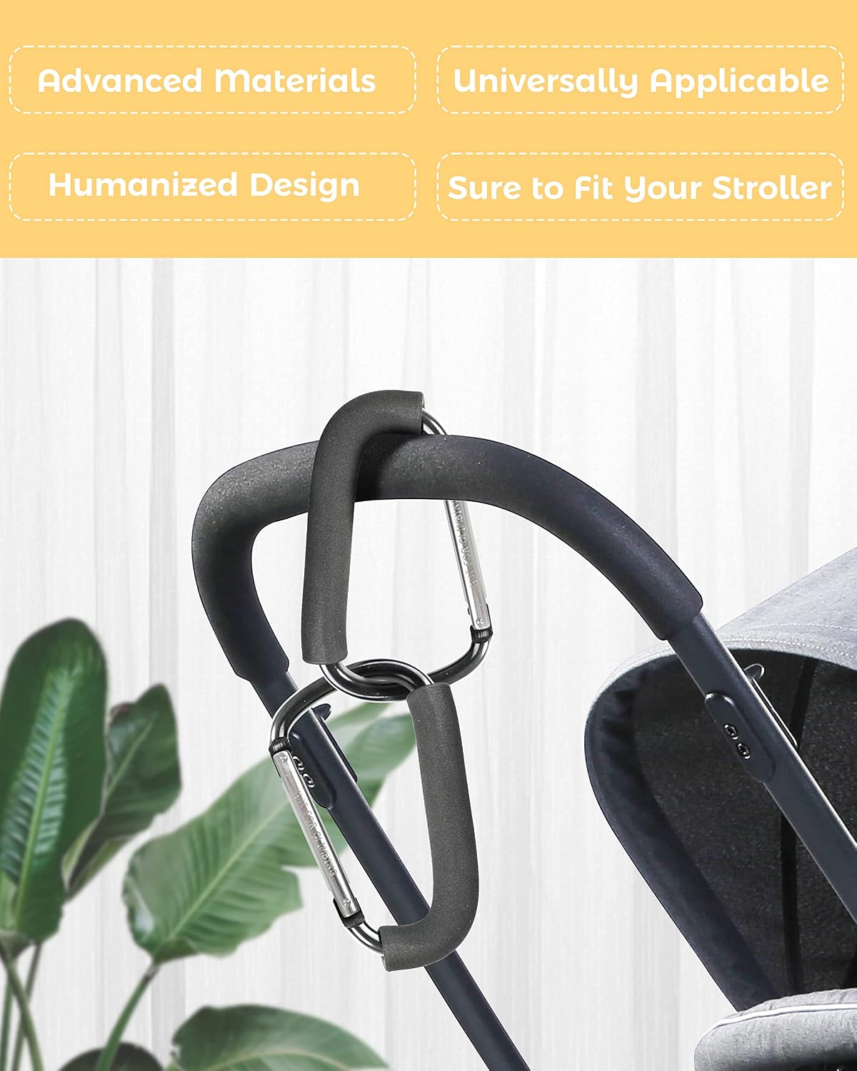 DF DUALFERV Large Pushchair Hooks, 6.3 Inch, 2 Pack — alternate product view