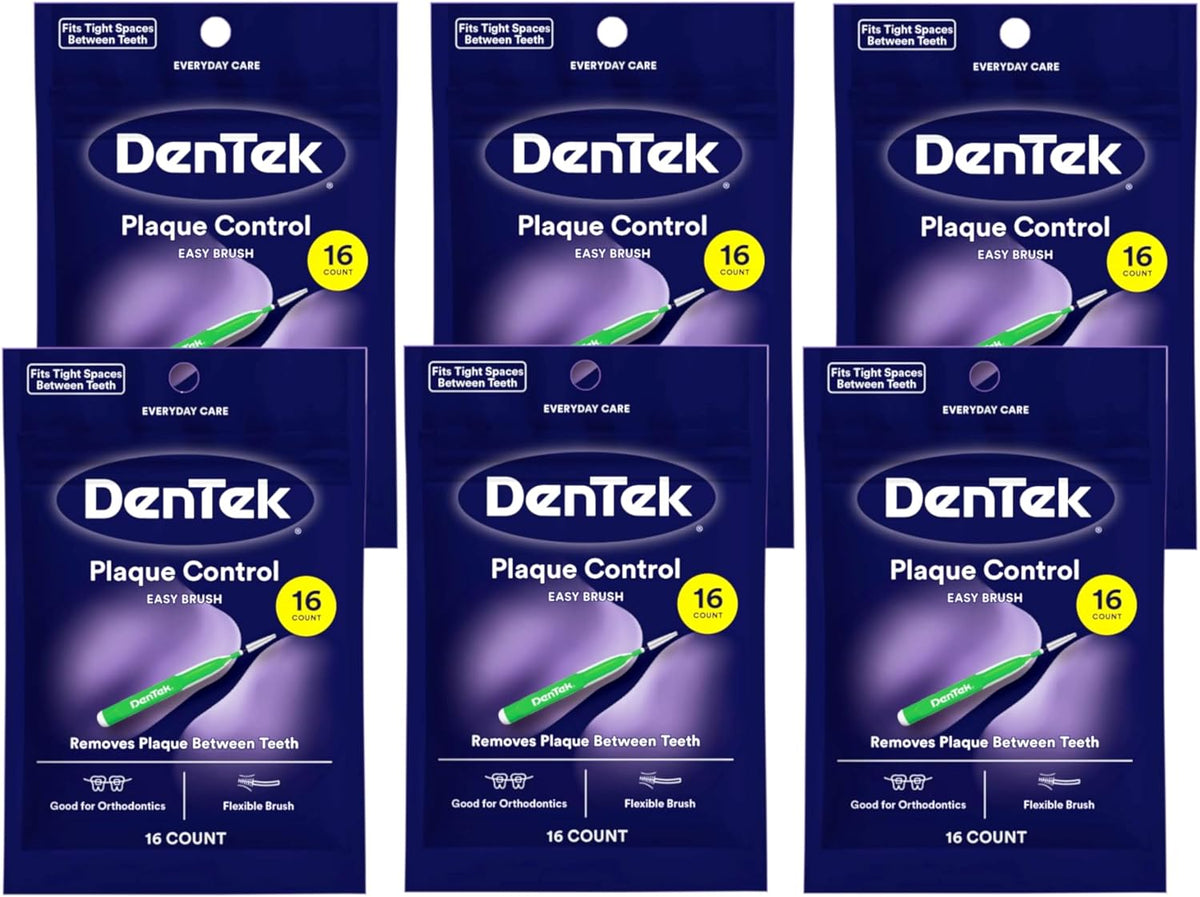 DenTek Easy Brush Interdental Cleaners Extra Tight Flexible, 16 Count, Pack of 6 — product view
