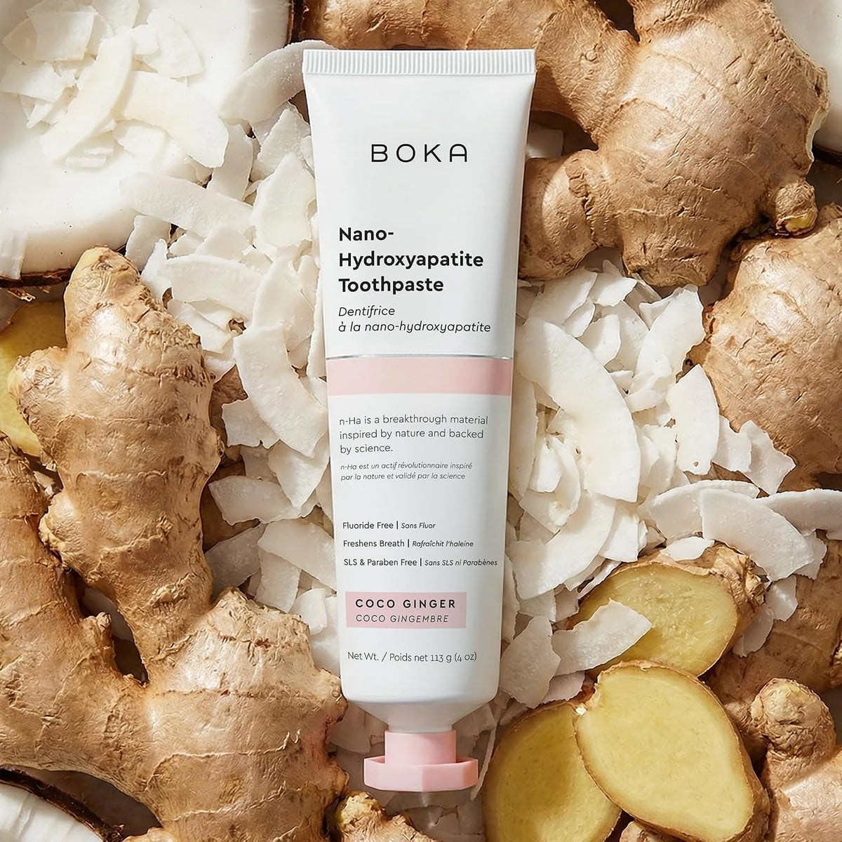 Boka Fluoride-Free Nano Hydroxyapatite Toothpaste, Ginger - view 2