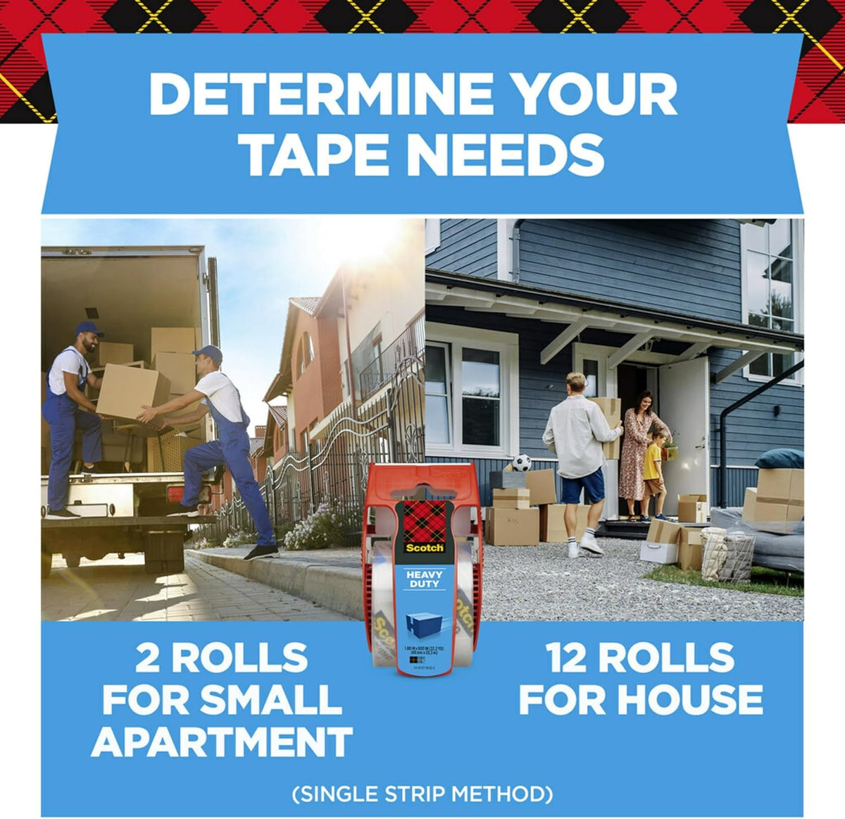 Scotch Heavy Duty Packing Tape with Dispenser, 1.88 in x 27.7 yd, 1 Roll - view 5