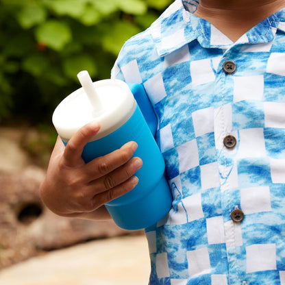 Infantino My 1st Tumbler Silicone Cup with Straw and Handle, 9 fl oz, Ocean - view 2
