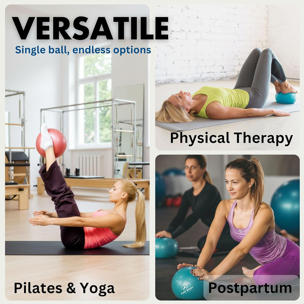 ProBody Pilates Small Exercise Ball, 9 Inch, Blue - view 4