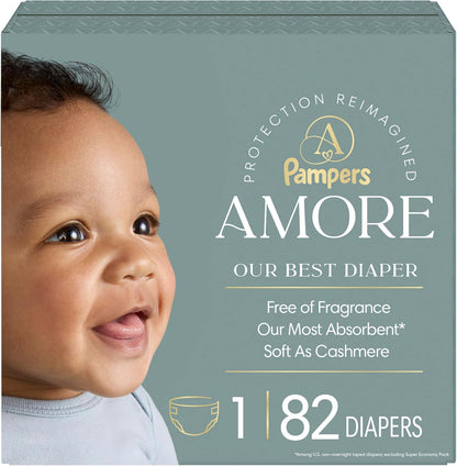 Pampers Amore Nappies Size 1 (8-14 lbs), 82 Count