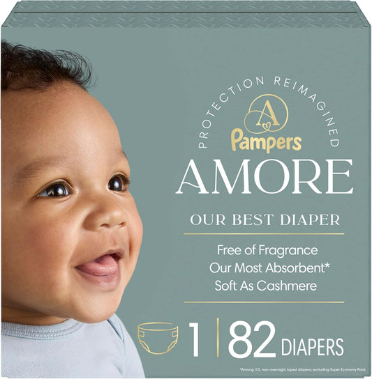 Pampers Amore Nappies Size 1 (8-14 lbs), 82 Count