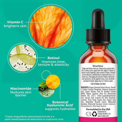 TruSkin Vitamin C+ Face Serum with Retinol & Niacinamide, 30 ml (1 fl oz) - view 3