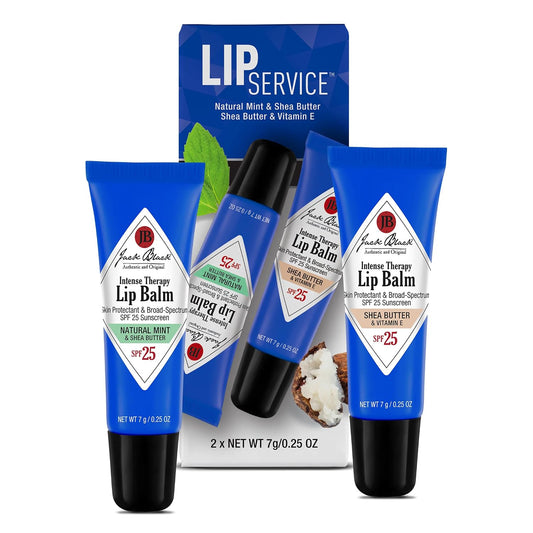 Jack Black Lip Service Set, SPF 25 Lip Balm, Natural Mint & Shea Butter