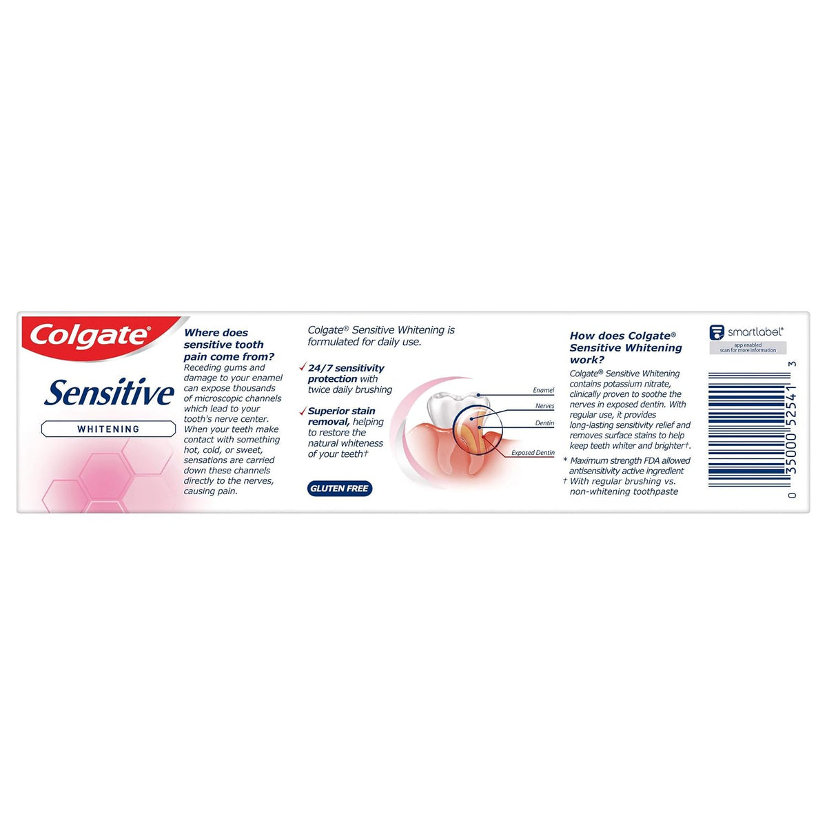 Colgate Sensitive Maximum Strength Whitening Toothpaste, Mint, 6 oz, Pack of 6 - view 3