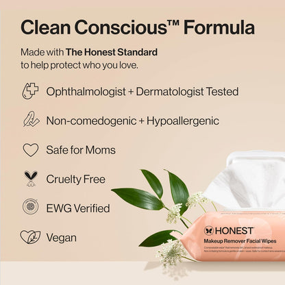 Honest Beauty Fragrance-Free Cleansing Makeup Remover Wipes, 30 Count - view 5