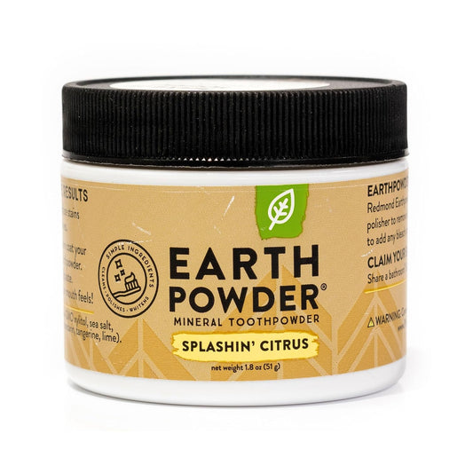 Redmond Earthpowder All Natural Tooth and Gum Powder Citrus 1.8 oz Jar
