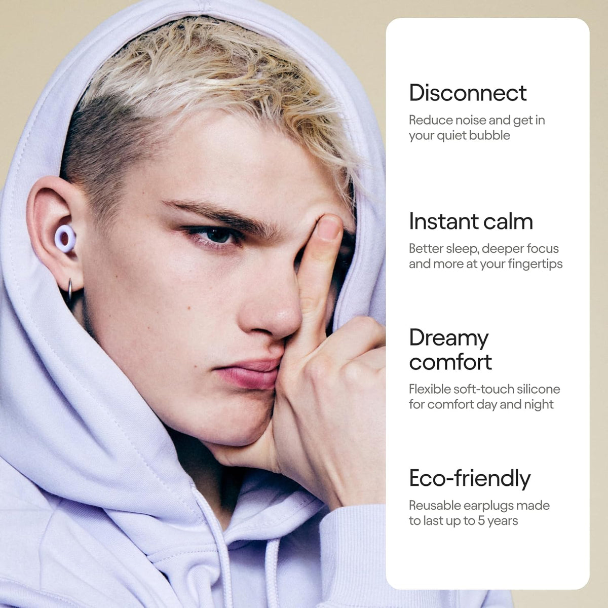 Loop Quiet 2 Reusable Silicone Ear Plugs for Sleep with 4 Ear Tip Sizes — alternate product view