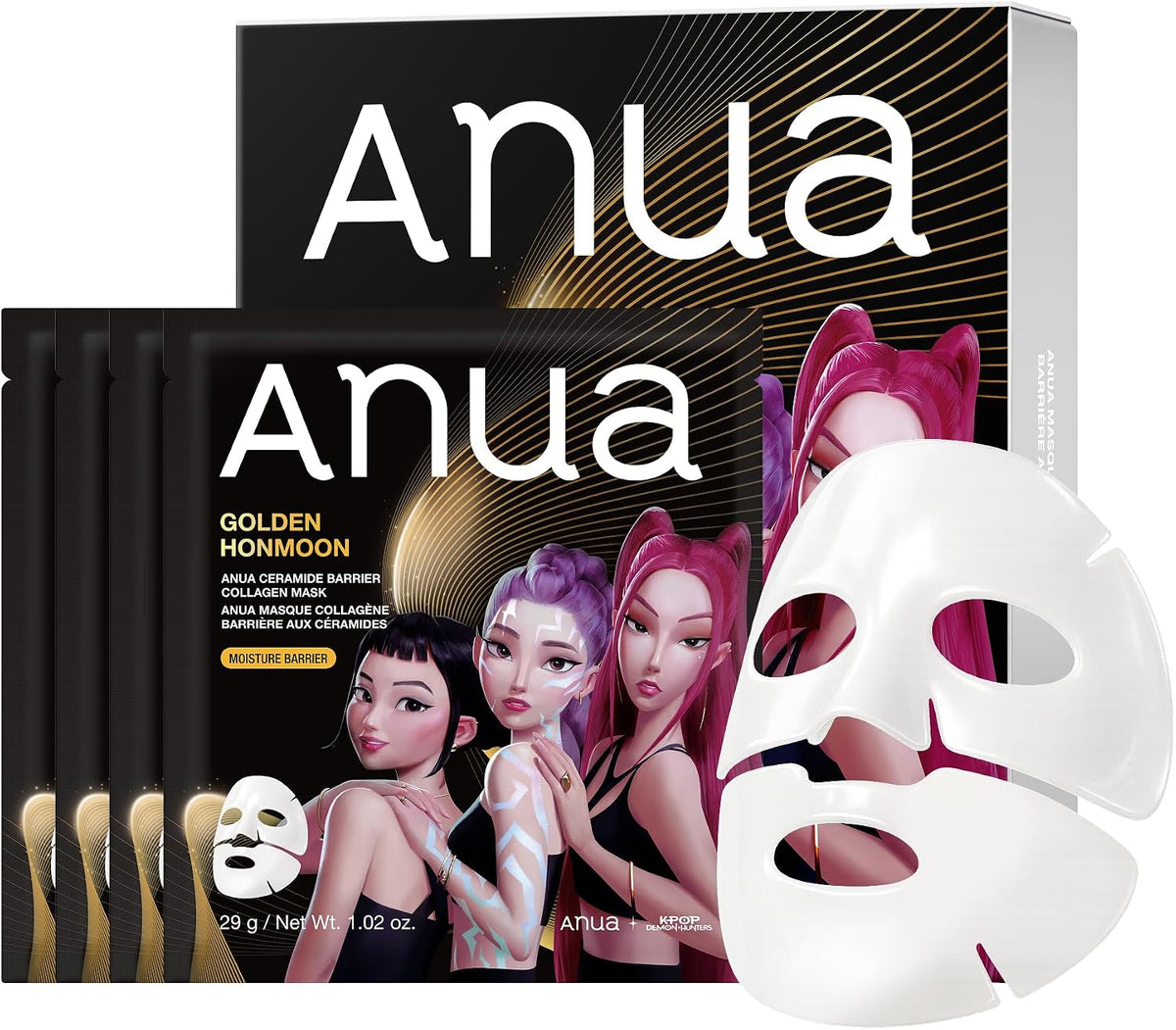 Anua Ceramide Barrier Collagen Hydrogel Mask, K-Pop Demon Hunters, 4 Masks — product view