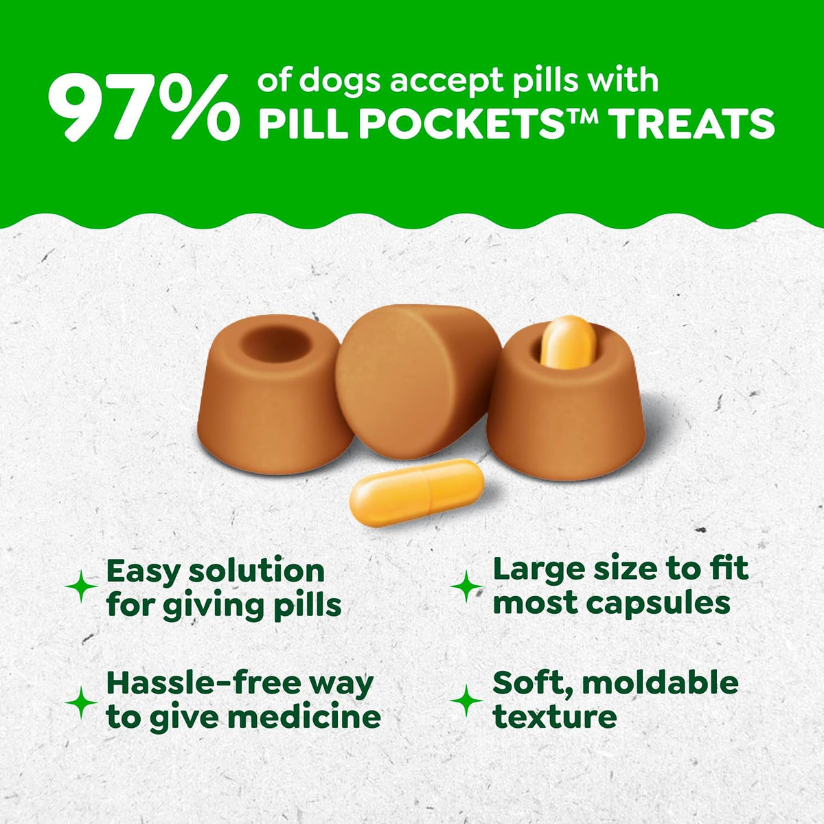 Greenies Pill Pockets for Dogs, Capsule Size, Chicken, 30 Treats (7.9 oz) - view 3